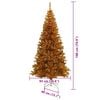 vidaXL Sapin de No&euml;l avec 300 LED avec support Dor&eacute; 180 cm PET