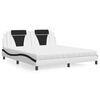 vidaXL Lit Viana avec matelas blanc et noir 180x200 cm similicuir