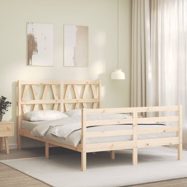 vidaXL Cadre de lit sans matelas 140x200 cm bois massif