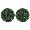 vidaXL Boules de buis artificielles avec lumi&egrave;res LED 2 pcs vert 45 cm