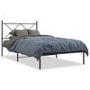 vidaXL Cadre de lit m&eacute;tal sans matelas avec t&ecirc;te de lit noir 107x203cm