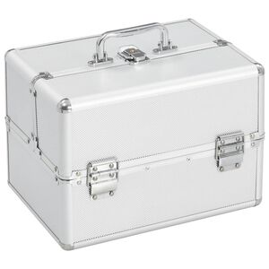 vidaXL Mallette &agrave; maquillage 22x30x21 cm Argent&eacute; Aluminium