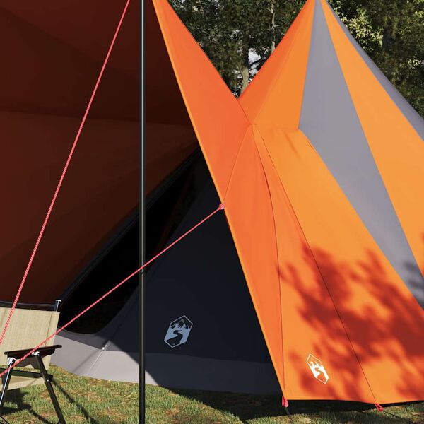 vidaXL Tente Tipi familiale Gris et orange 510 x 690 x 330 cm