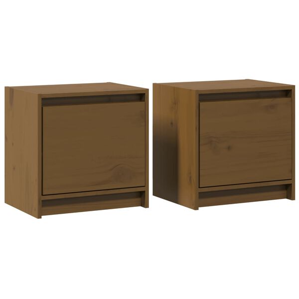 vidaXL Tables de chevet 2 pcs Marron miel 40x30,5x40 cm Bois de pin