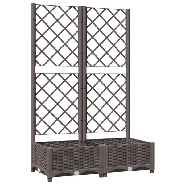vidaXL Jardini&egrave;re avec treillis Marron 80x40x121,5 cm PP