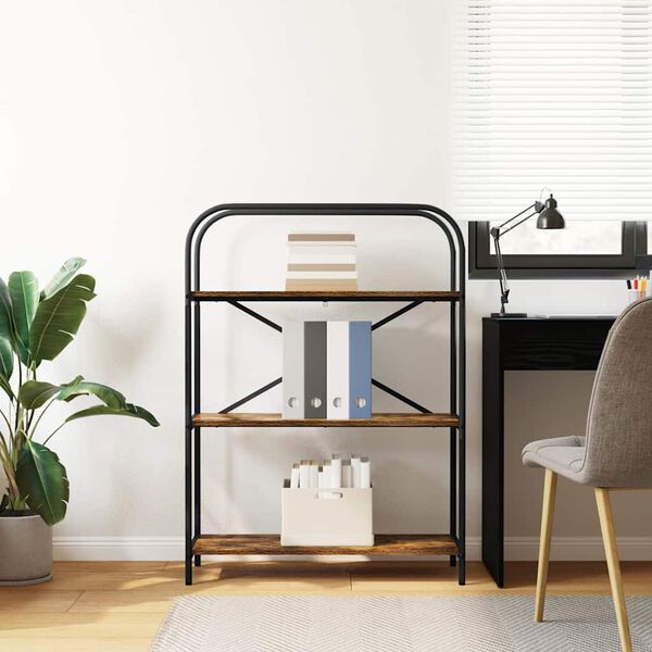 vidaXL &Eacute;tag&egrave;re Ch&ecirc;ne fum&eacute; 80 x 30 x 109 cm Bois d'ing&eacute;nierie