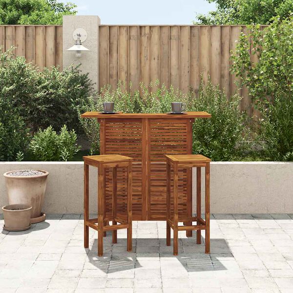 vidaXL Ensemble de bar de jardin 3 pcs Bois d'acacia solide