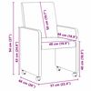 vidaXL Chaises de Salle &agrave; Manger avec Roues 2 pcs Gris 57 x 66 x 94 cm