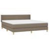 vidaXL Sommier &agrave; lattes de lit avec matelas Taupe 180x200 cm Tissu