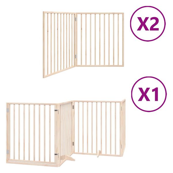 vidaXL Barri&egrave;re pour chien porte pliable 8 panneaux bois de peuplier