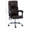 vidaXL Chaise de bureau de massage Marron Similicuir