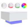 vidaXL Table basse avec lumi&egrave;res LED blanc 55x55x31 cm