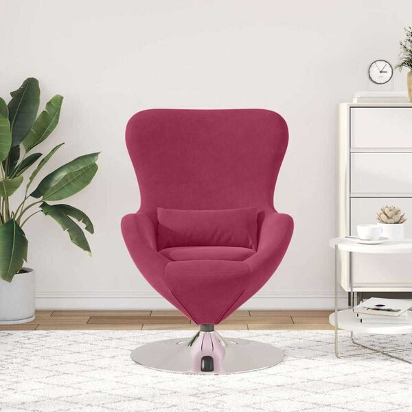 vidaXL Fauteuil œuf Bordeaux 63 x 73 x 90 cm Velours