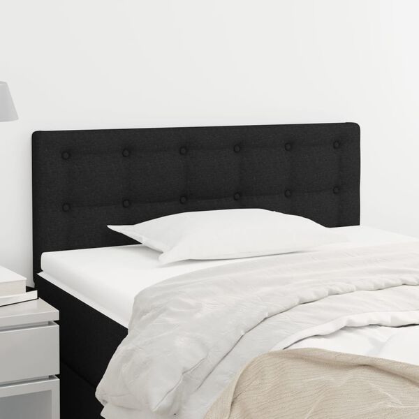 vidaXL T&ecirc;te de lit Noir 100x5x78/88 cm Tissu