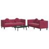 vidaXL Ensemble de canapés 2 pcs avec coussins rouge bordeaux velours