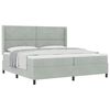 vidaXL Lit &agrave; ressorts avec matelas Gris clair 200 x 200 cm Velours