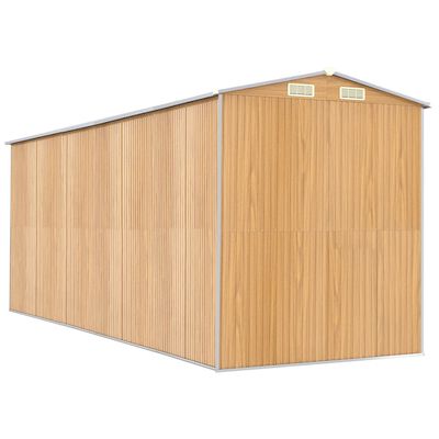 vidaXL Abri de jardin Marron clair 192x523x223 cm Acier galvanisé