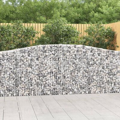 vidaXL Paniers à gabions arqués 4 pcs 400x30x100/120 cm Fer galvanisé