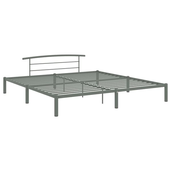 vidaXL Cadre de lit sans matelas gris m&eacute;tal 180x200 cm