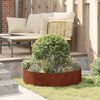 vidaXL Anneau de jardini&egrave;re Marron 80 x 80 x 20 cm Acier patin&eacute;
