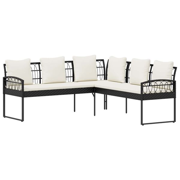 vidaXL Ensemble de canap&eacute; de jardin avec coussin 2 pcs Noir Acier