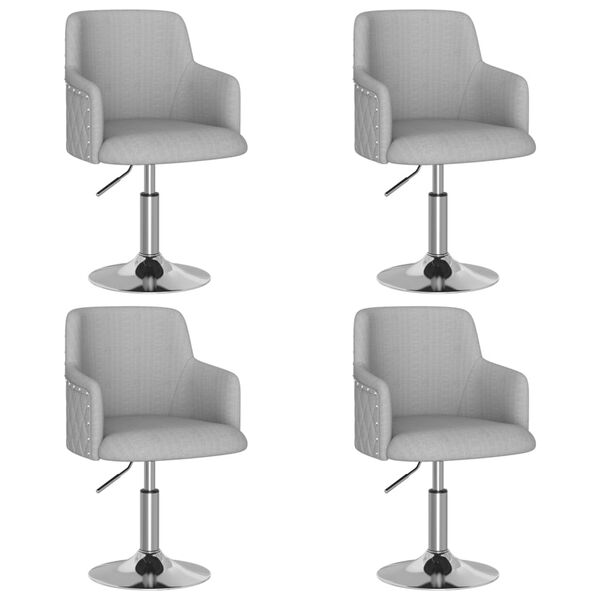 vidaXL Chaises &agrave; manger lot de 4 gris clair tissu