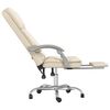 vidaXL Fauteuil de massage inclinable de bureau Cr&egrave;me Similicuir