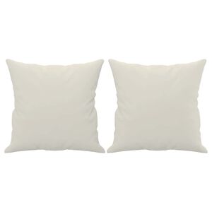 vidaXL Coussins d&eacute;coratifs lot de 2 Cr&egrave;me 40x40 cm Velours