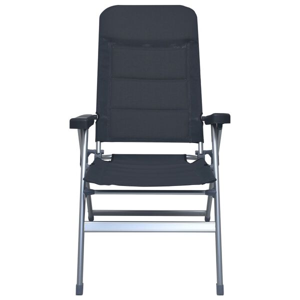 vidaXL Chaises de jardin inclinables lot de 2 Aluminium Noir