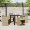 vidaXL Ensemble de salle &agrave; manger pour jardin 5 pcs Beige polyrotin