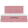 vidaXL Cadre de lit ottoman avec matelas rose 160x200 cm velours