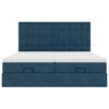 VidaXL Cadre de lit ottoman avec matelas bleu fonc&eacute; 180x200 cm velours