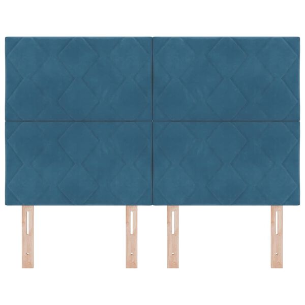 vidaXL T&ecirc;te de lit avec t&ecirc;te de lit Bleu fonc&eacute; 160 cm Velours