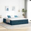 VidaXL Cadre de lit ottoman avec matelas bleu fonc&eacute; 160x200 cm velours