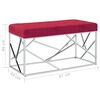 vidaXL Banc 97 cm Rouge bordeaux Tissu de velours et acier inoxydable