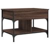 vidaXL Table basse ch&ecirc;ne marron 70x50x50 cm bois d'ing&eacute;nierie et m&eacute;tal