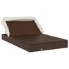 vidaXL Transat 2 places avec toit pliable marron 213x118x97 cm