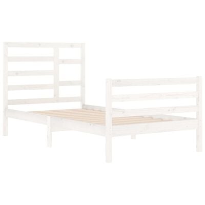 vidaXL Cadre de lit Blanc Bois massif 100x200 cm