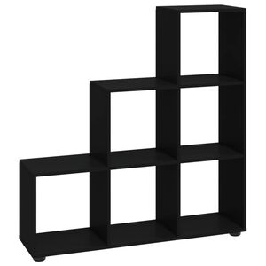 vidaXL Biblioth&egrave;que escalier Noir 107 cm Bois d'ing&eacute;nierie