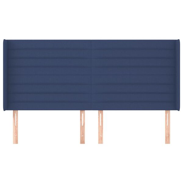 vidaXL T&ecirc;te de lit avec oreilles Bleu 183x16x118/128 cm Tissu