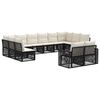 vidaXL Ensemble de canap&eacute; de jardin 12 pc Noir et blanc cr&egrave;me