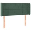 vidaXL T&ecirc;te de lit &agrave; LED Vert fonc&eacute; 103x16x78/88 cm Velours