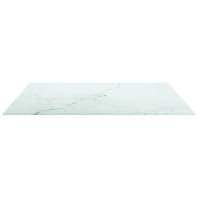 vidaXL Dessus de table blanc 60x60 cm 6 mm verre trempé design marbre