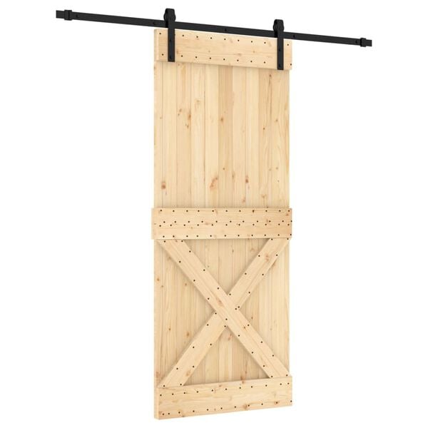 vidaXL Porte coulissante et kit de quincaillerie 85x210 cm pin massif