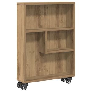 vidaXL Chariot de rangement &eacute;troit ch&ecirc;ne artisanal bois d'ing&eacute;nierie