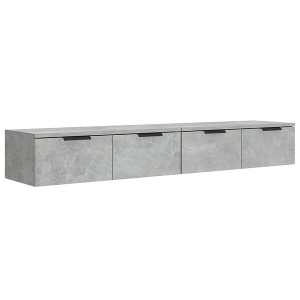 vidaXL Armoires murales 2 pcs Gris b&eacute;ton 68x30x20 cm Bois d'ing&eacute;nierie