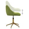 vidaXL Chaise pivotante de salle &agrave; manger Vert clair Velours