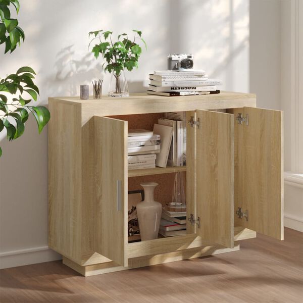 vidaXL Buffet Ch&ecirc;ne sonoma 92x35x75 cm Bois d'ing&eacute;nierie