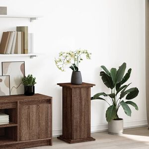 vidaXL Pi&eacute;destal avec rangement ch&ecirc;ne marron bois d'ing&eacute;nierie