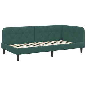 vidaXL Cadre de lit d'angle Vert fonc&eacute; 100 x 200 cm Velours